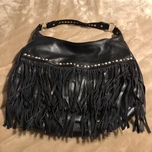 Aldo Faux Leather Fringe Boho Bag